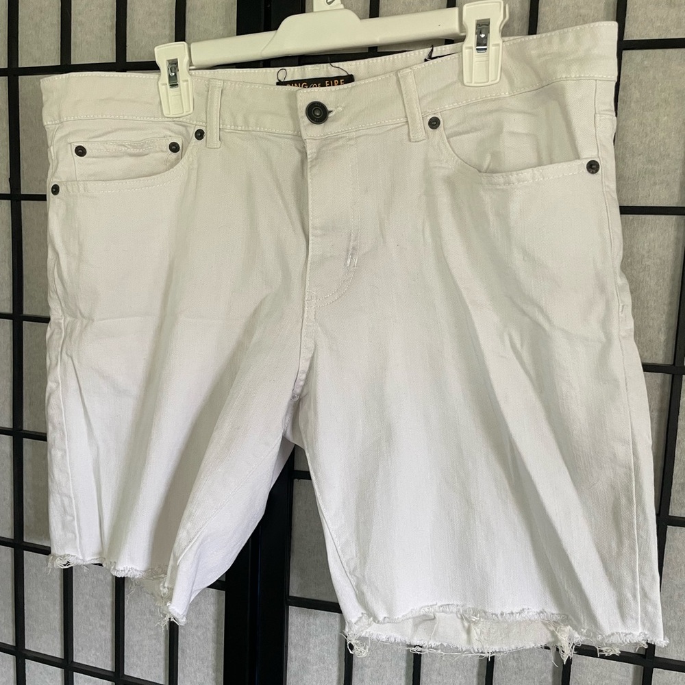 Ring of Fire White Jean Shorts Relaxed Fit